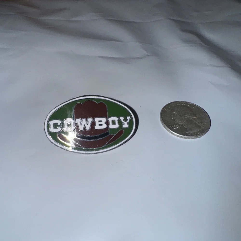 Neat Colorful Old Vintage Cowboy  Hat Coat Lapel PIN Charm